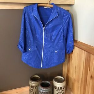 Zenergy by Chico’s Royal Blue Lightweight Zip Up Jacket, NWOT, 0/S